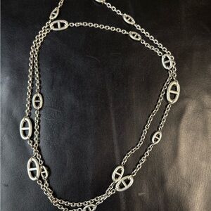 Hermes Farandole 120 Silver Chain Necklace with Iconic Links